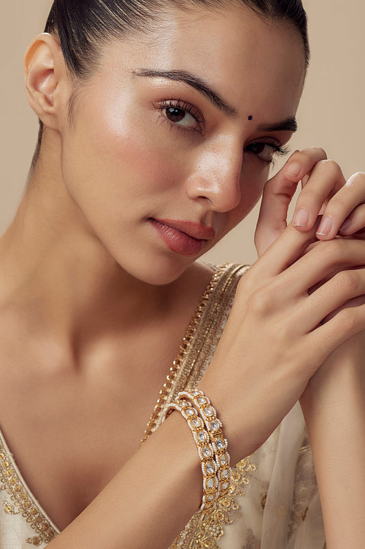 Kundan Polki Embellished Bangles 