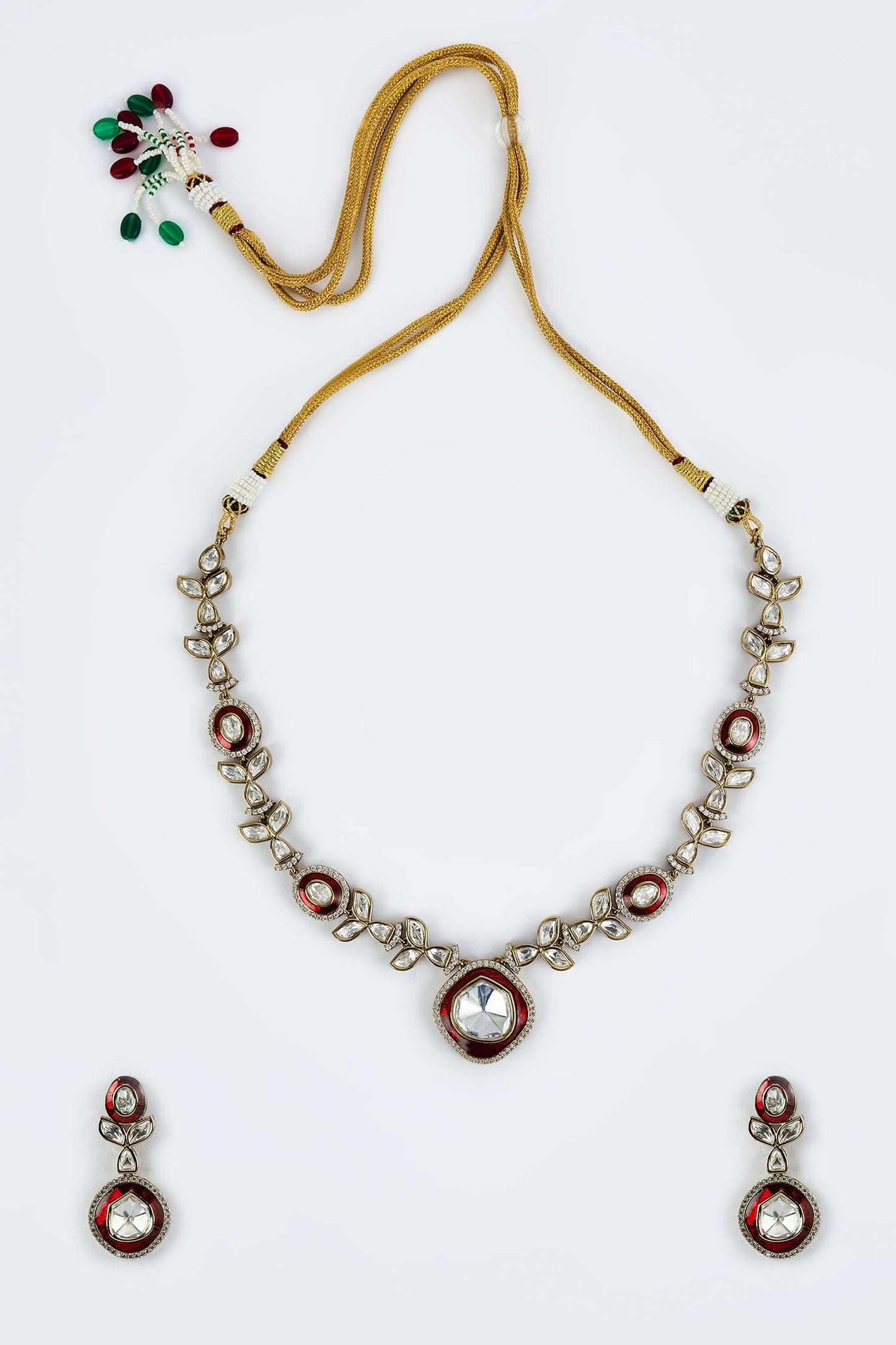 Kundan Polki Necklace & Earring Set 