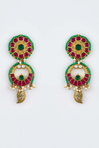 Kundan Polki Necklace & Earring Set 
