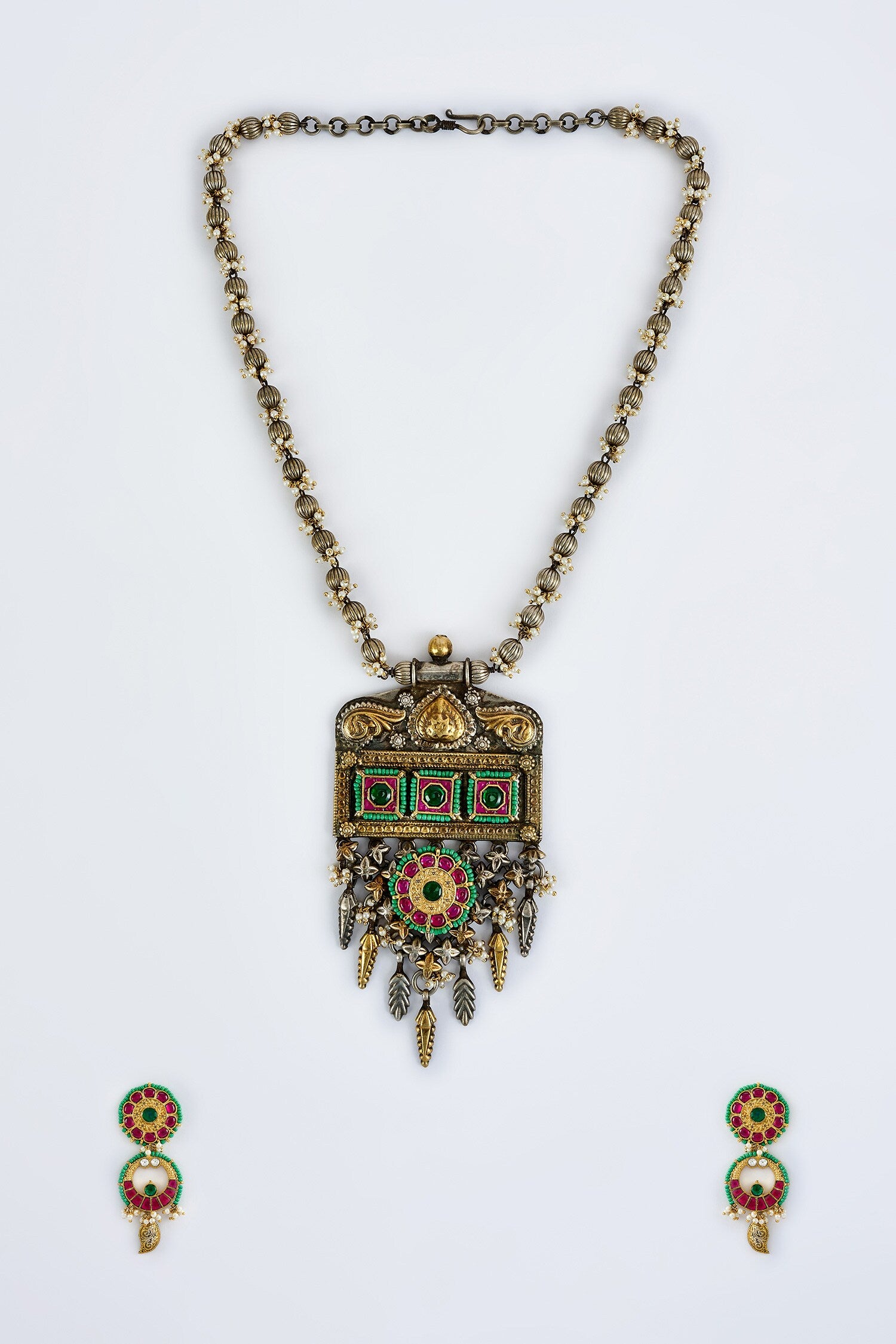 Kundan Polki Necklace & Earring Set 