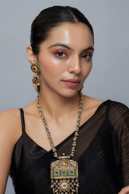 Kundan Polki Necklace & Earring Set 