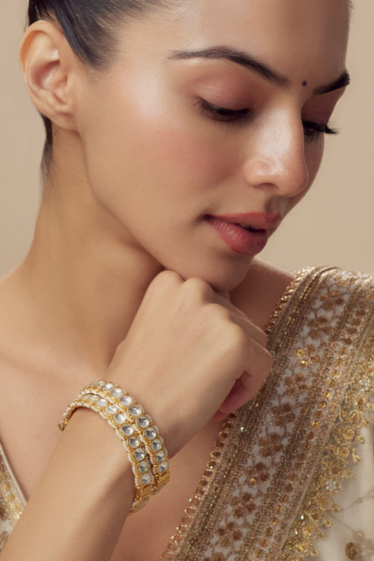 Kundan Polki Embellished Bangles 