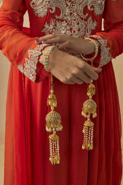 Gold Kundan Polki Kaleera Set 