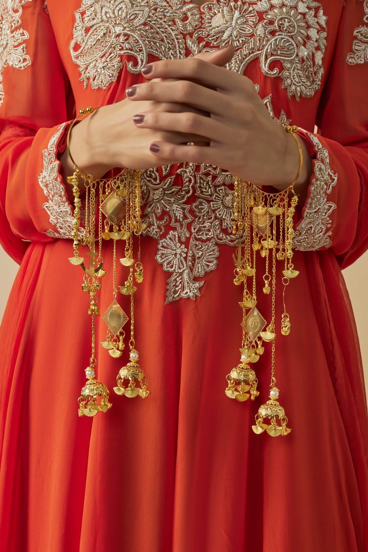 Gold Kaleera Bangles with Charms 