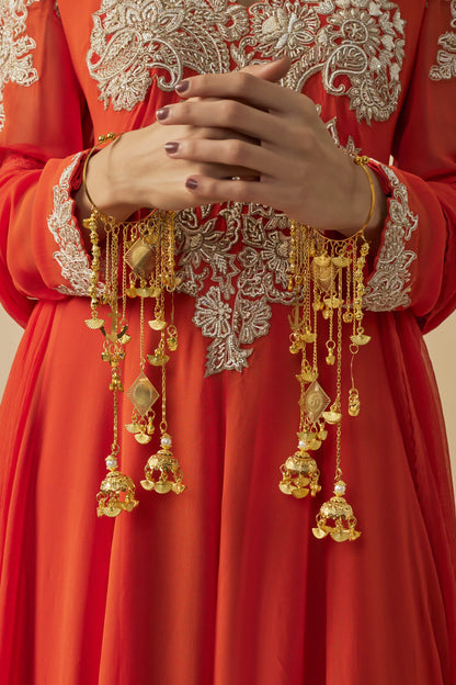 Gold Kaleera Bangles with Charms 