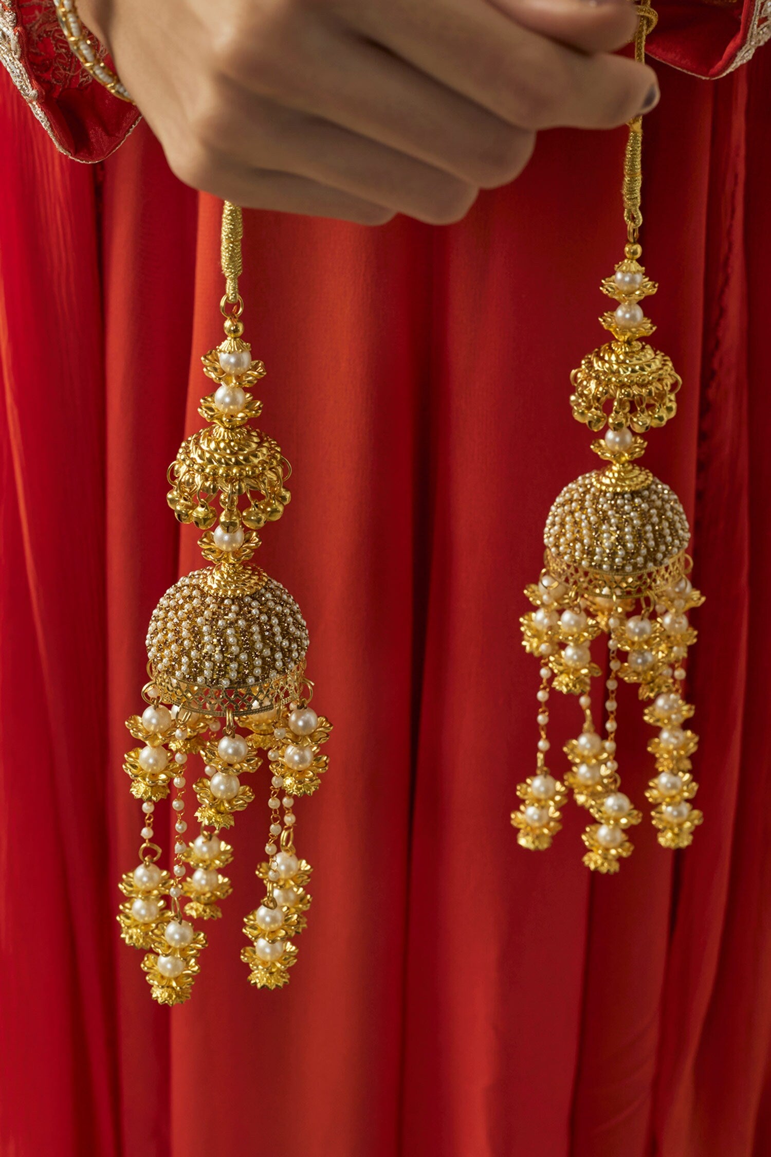 Gold Kundan Polki Designer Kaleeras 