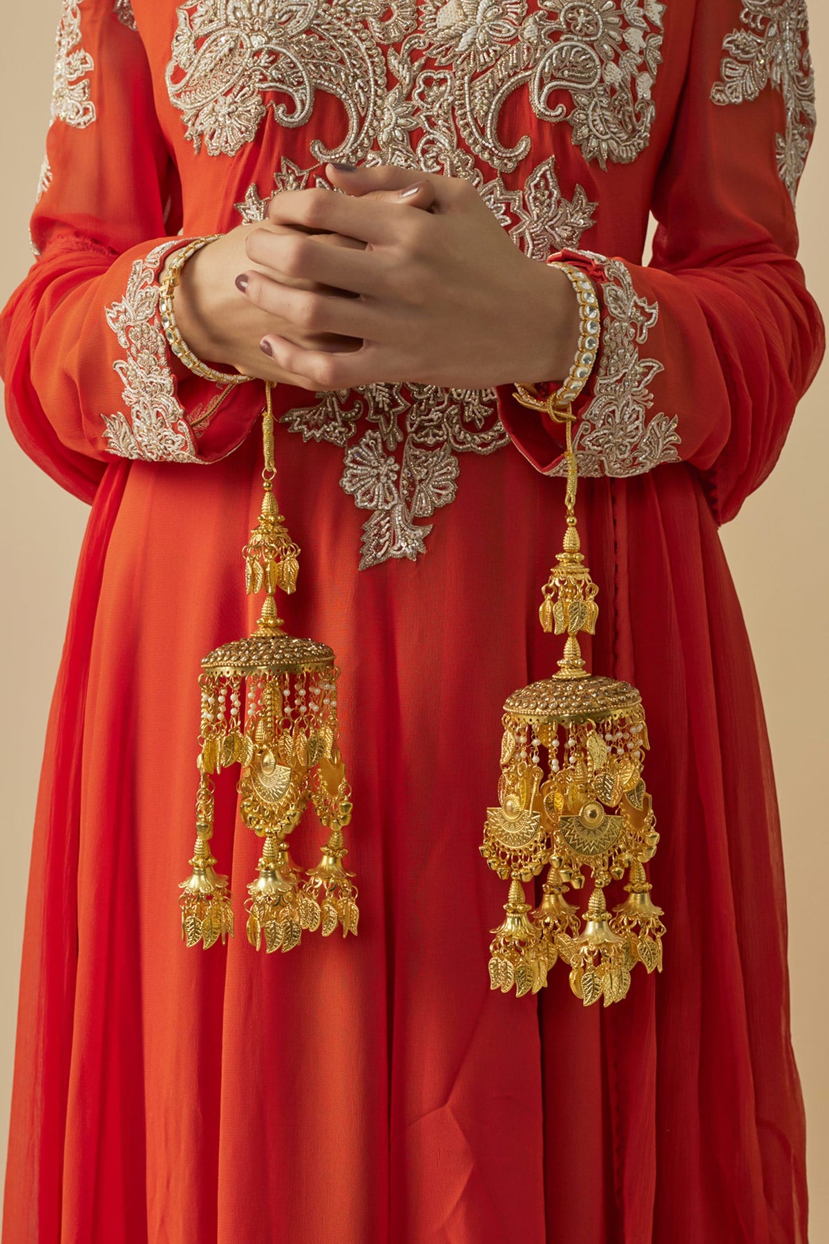 Gold Kundan Polki Kaleeras 