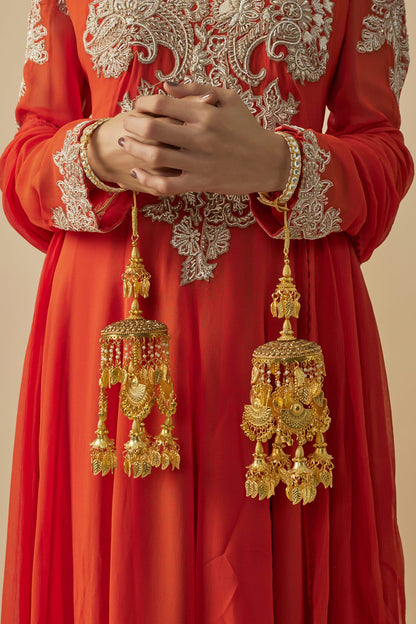 Gold Kundan Polki Kaleeras 