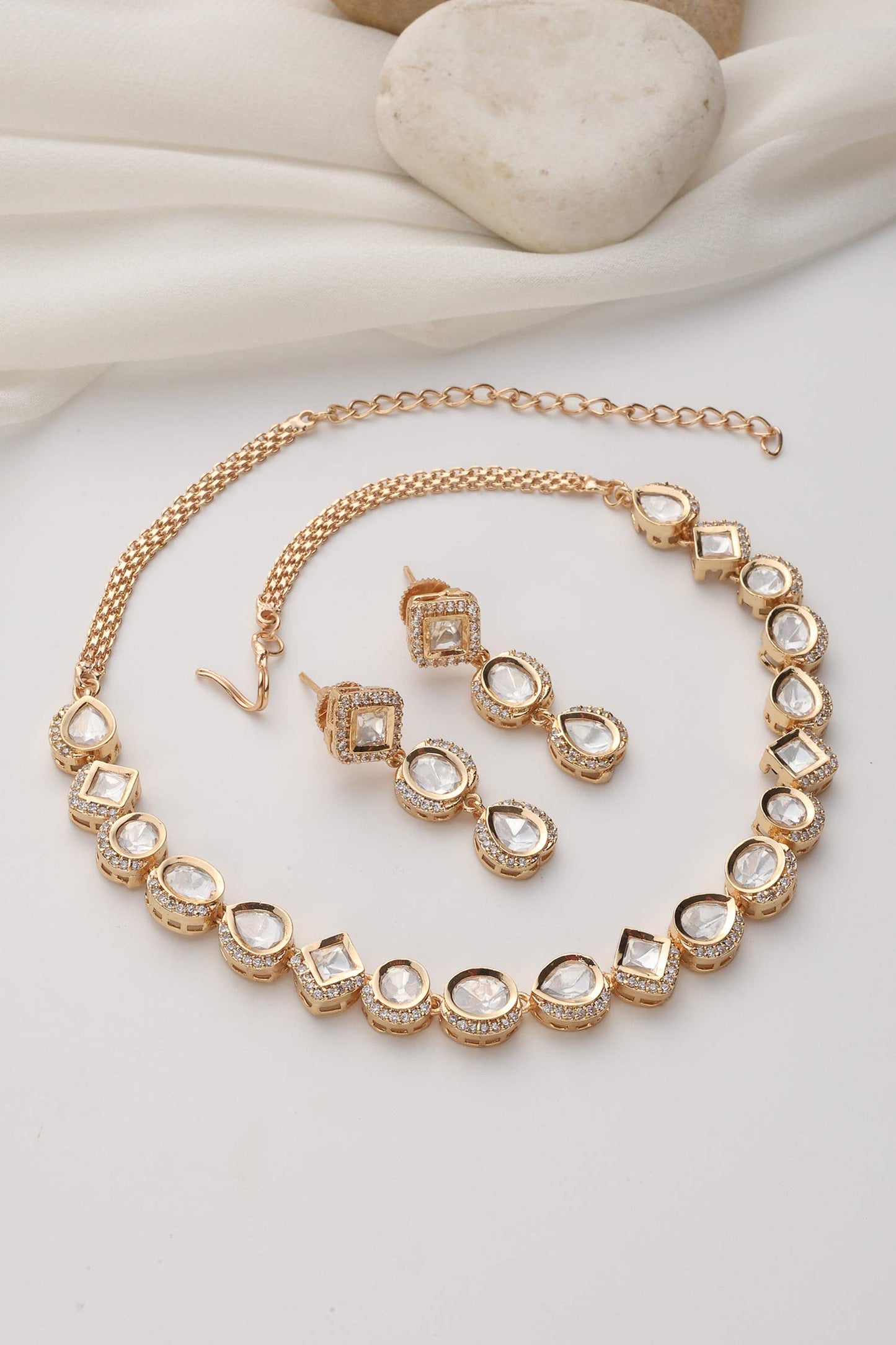 Embellished Polki Necklace Set 