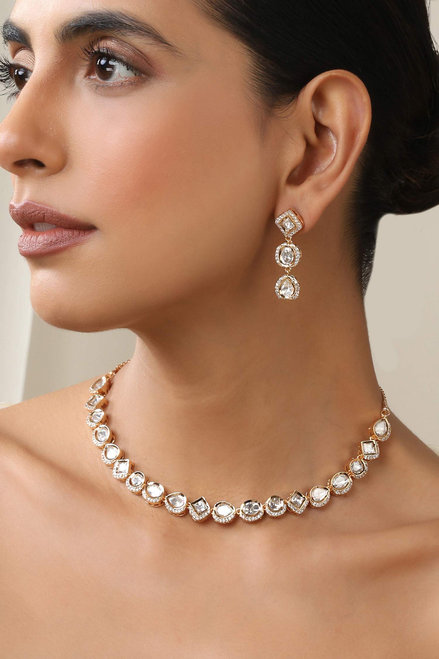 Embellished Polki Necklace Set 