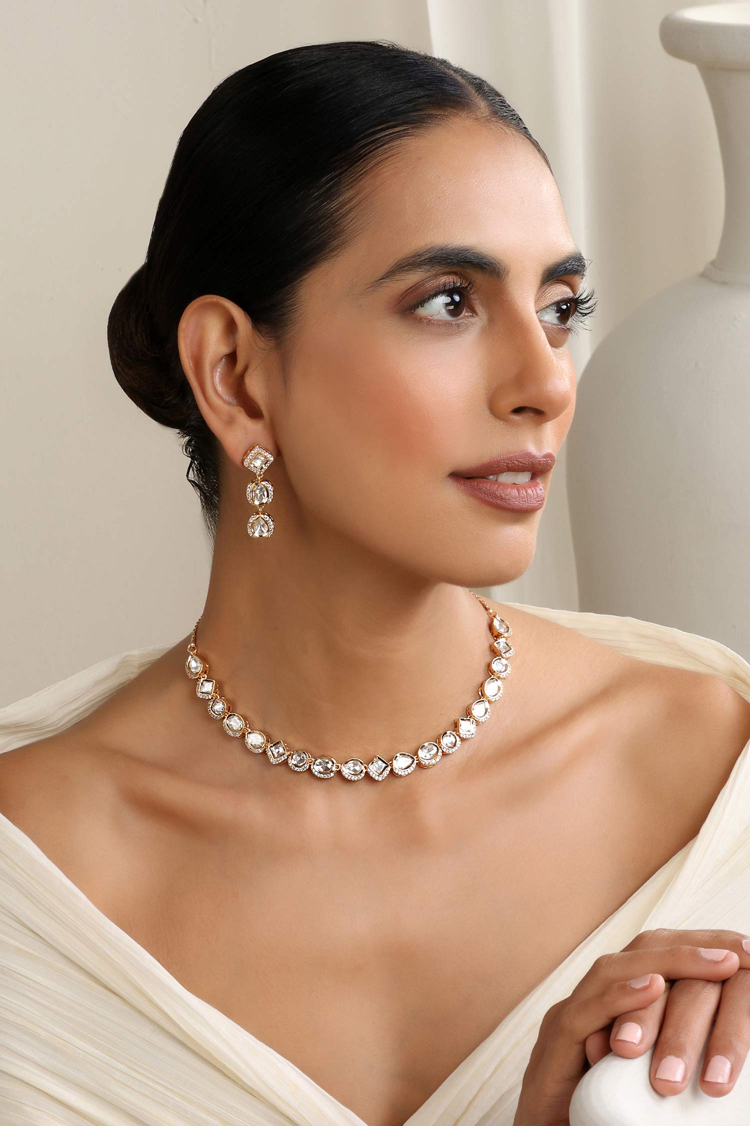 Embellished Polki Necklace Set 