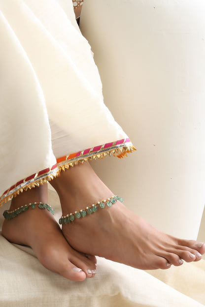 Mint Beaded Anklets 