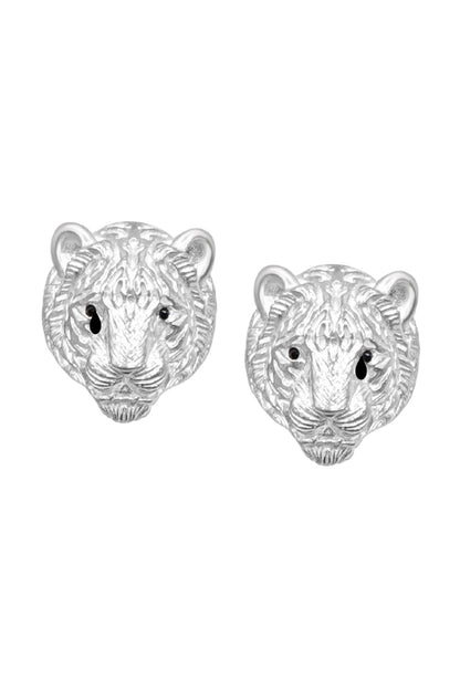 Huli Tiger Silver Stud Earrings 