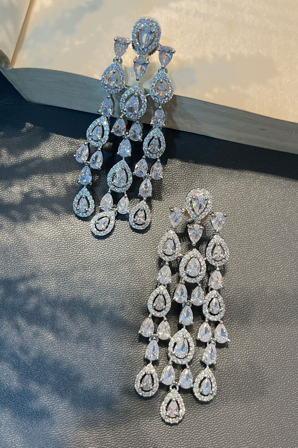Silver Designer Chandeliers Earrings 