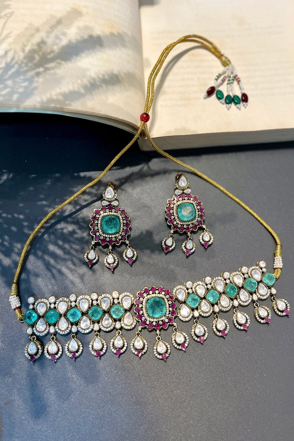 Designer Green Necklace & Earring Set 