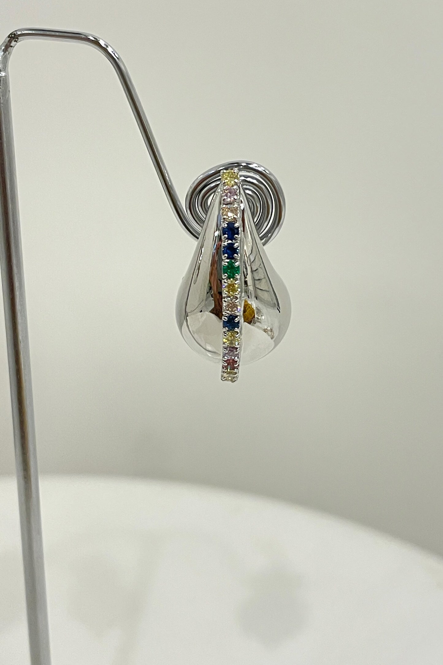 Contemporary Silver Stud Earrings 
