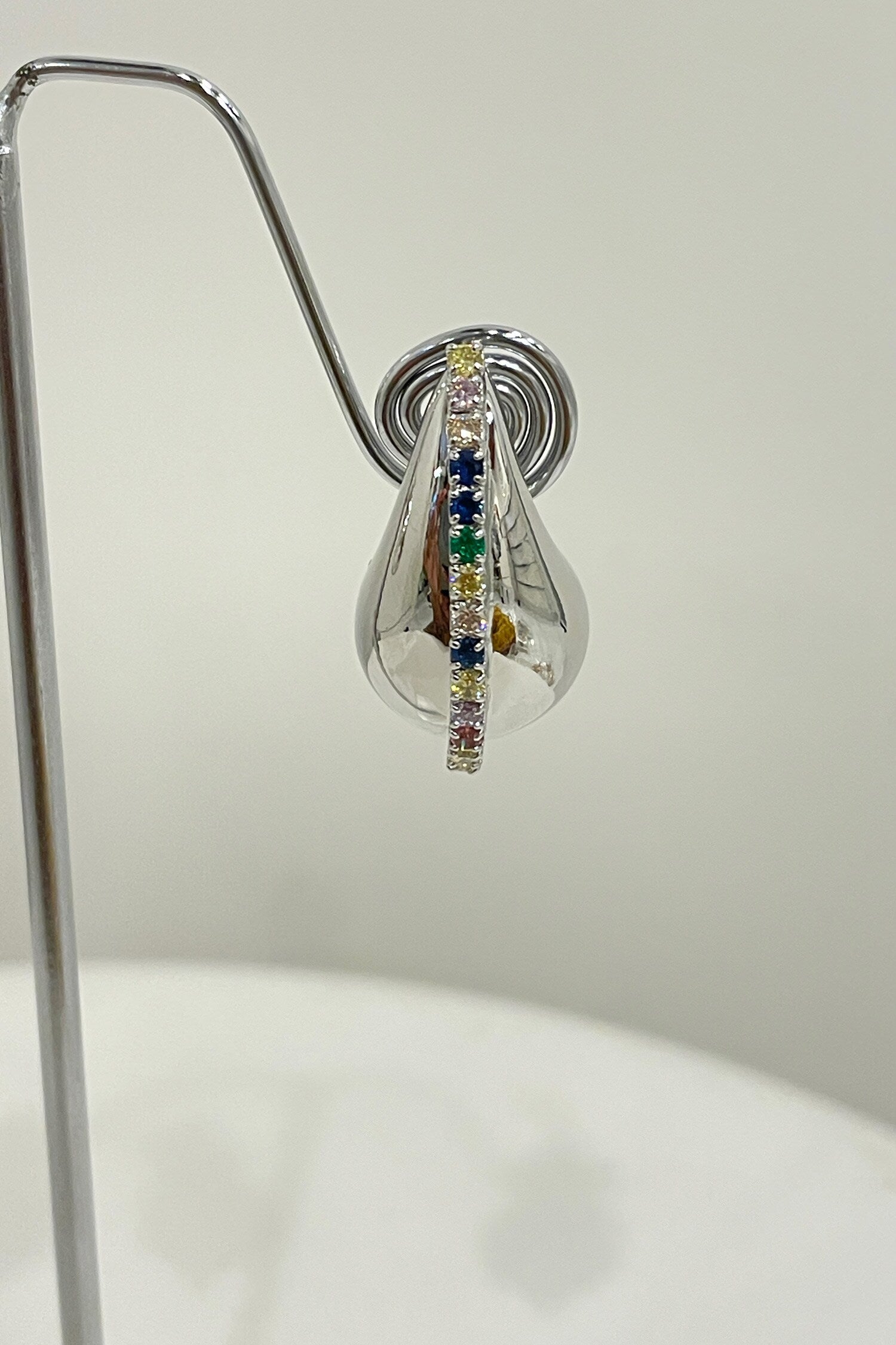 Contemporary Silver Stud Earrings 