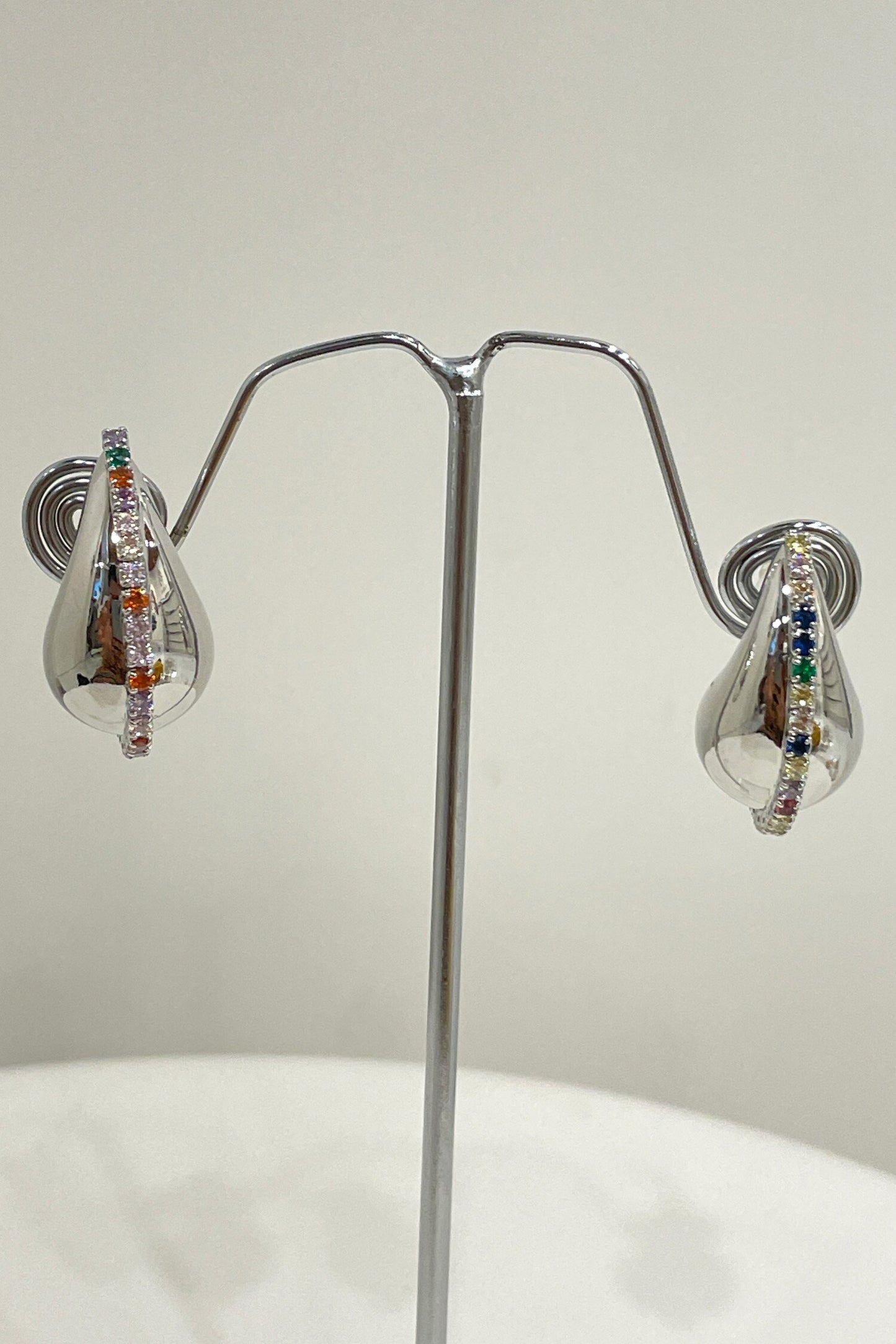 Contemporary Silver Stud Earrings 