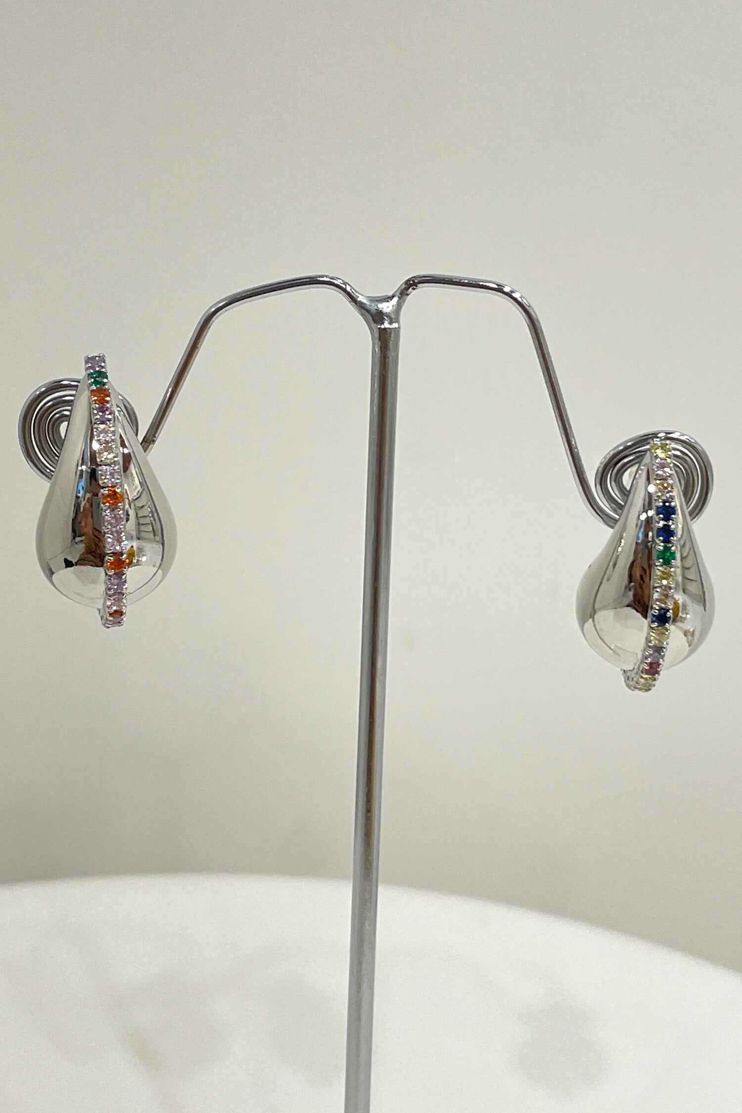 Contemporary Silver Stud Earrings 