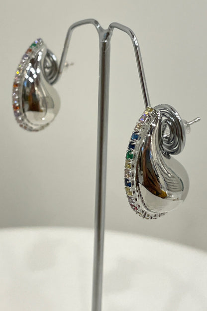Contemporary Silver Stud Earrings 