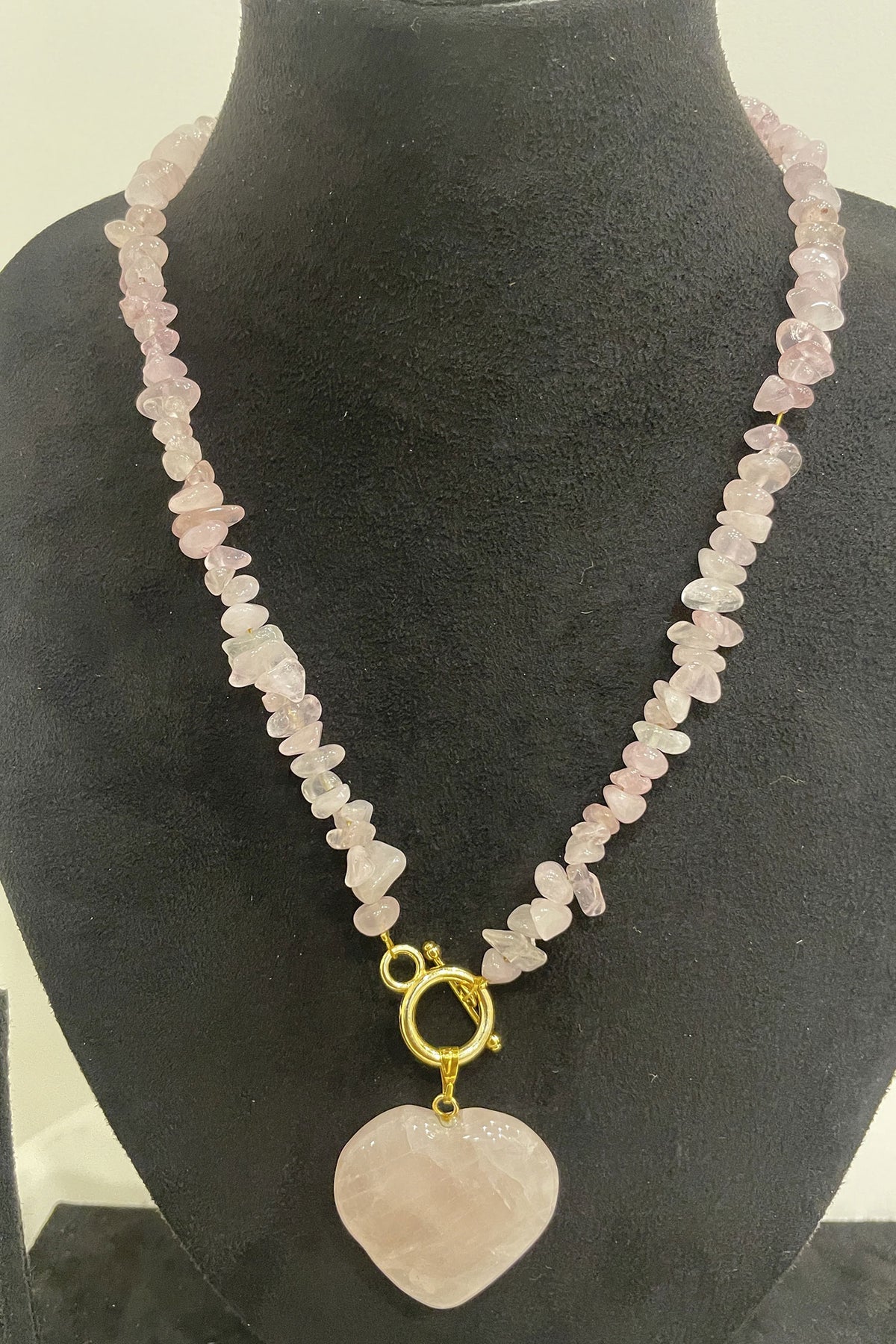 Gold Finish Heart Pendant Necklace 