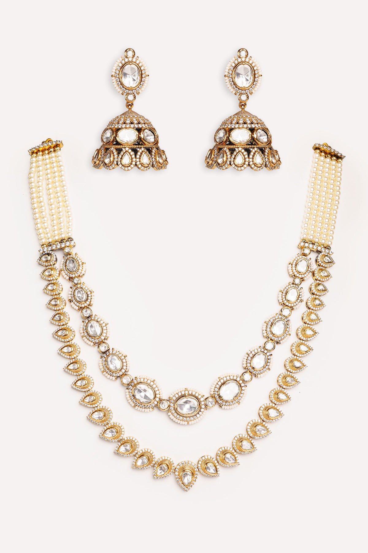 Kundan Polki Designer Necklace & Earrings Set 