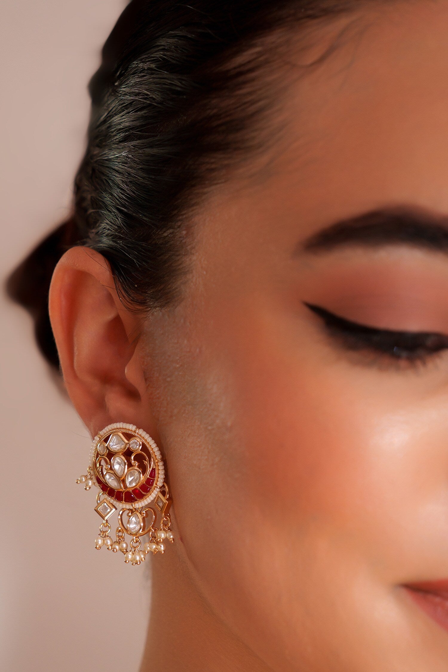 Kundan Polki Necklace & Earring Set 