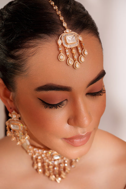 Gold Kundan Polki Jewellery Set 
