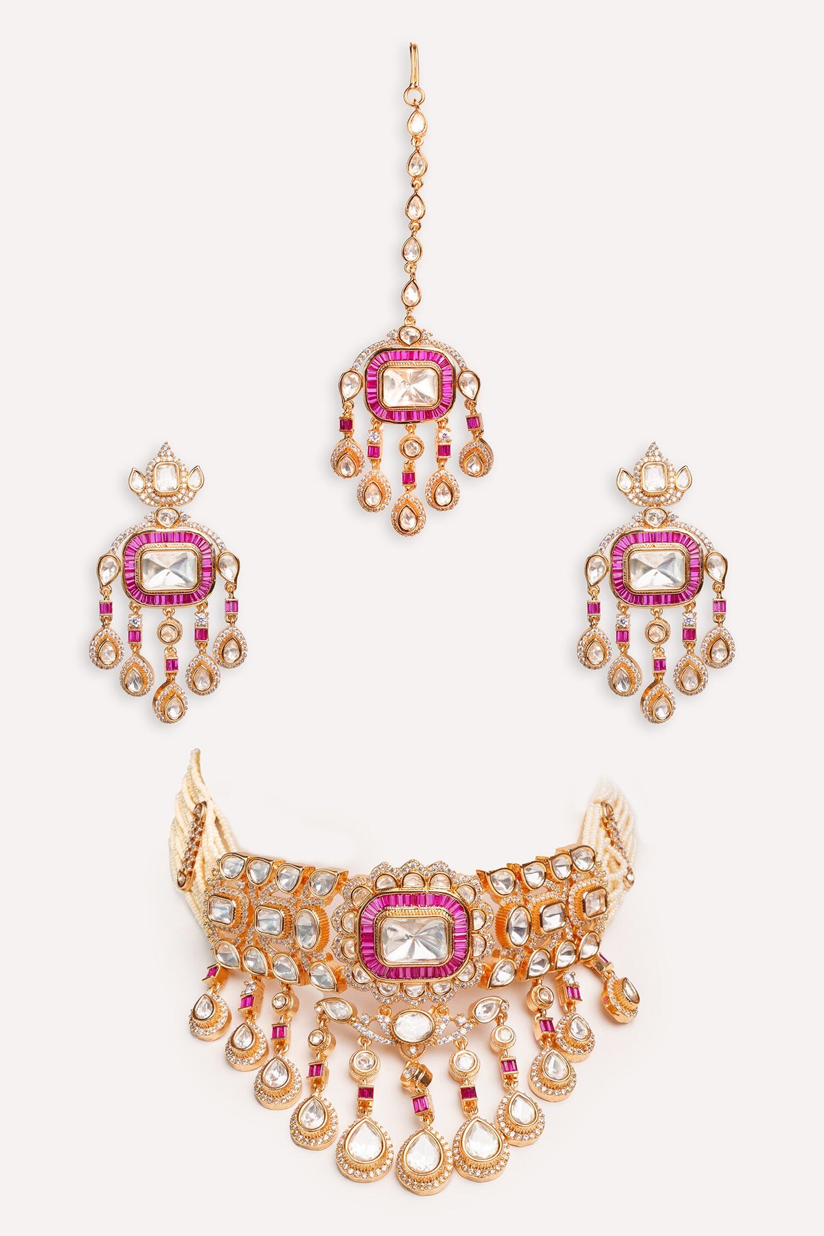 Kundan Polki Designer Jewellery Set 