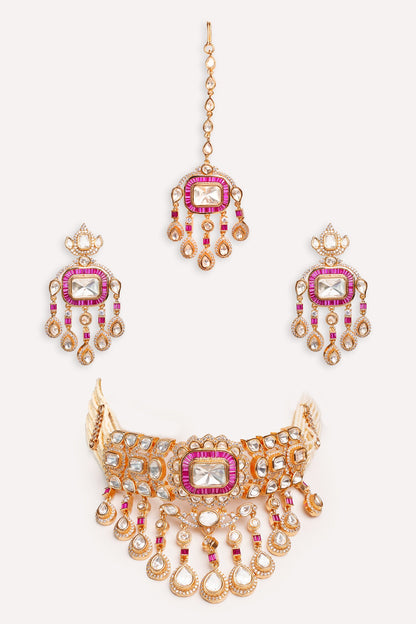 Kundan Polki Designer Jewellery Set 
