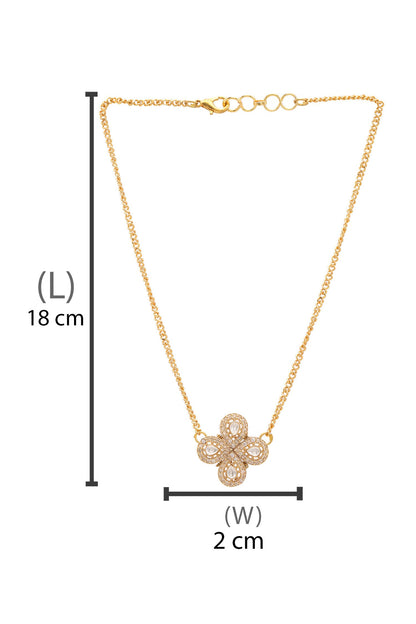 Gold Plated Polki Kundan Pendant Necklace 