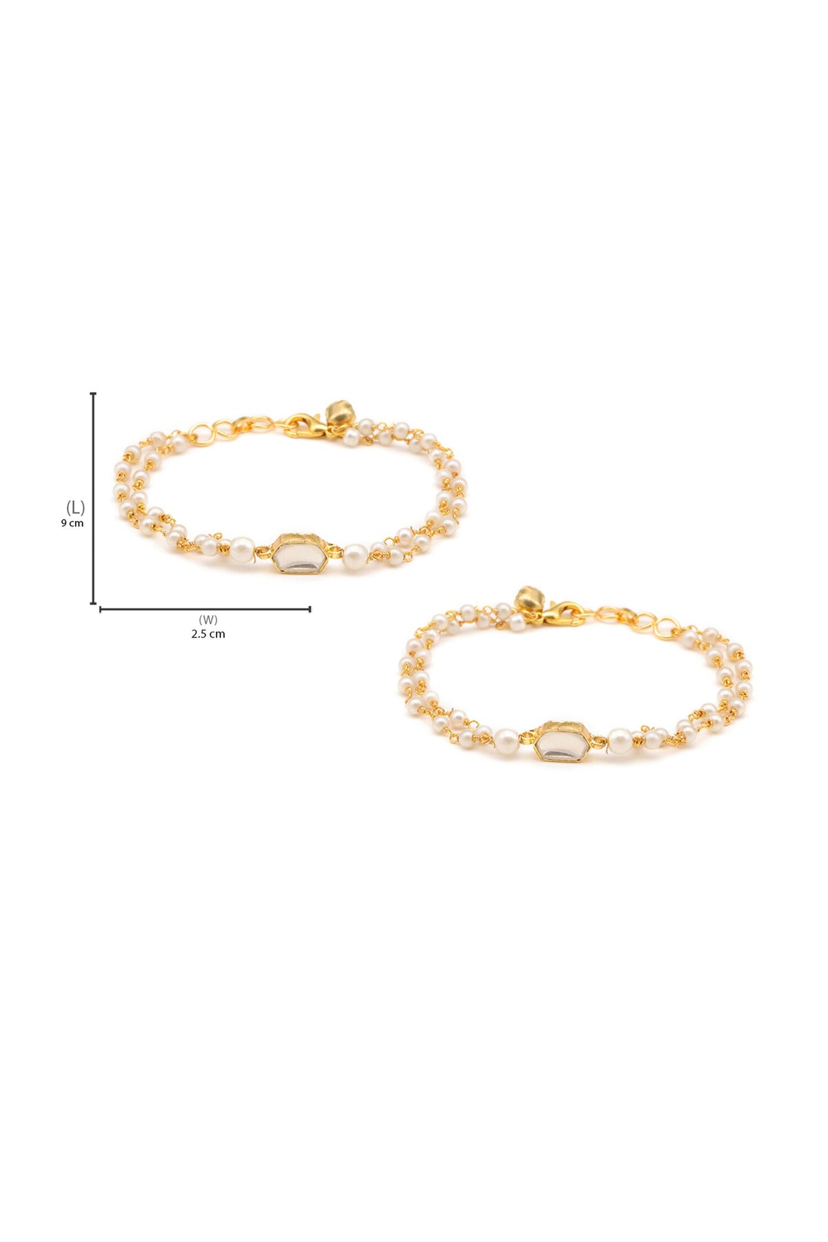 Gold Plated Polki Kundan Anklets 