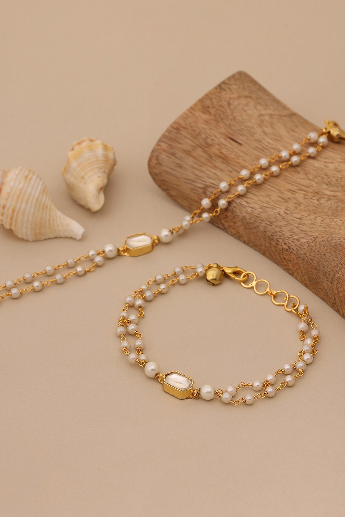 Gold Plated Polki Kundan Anklets 