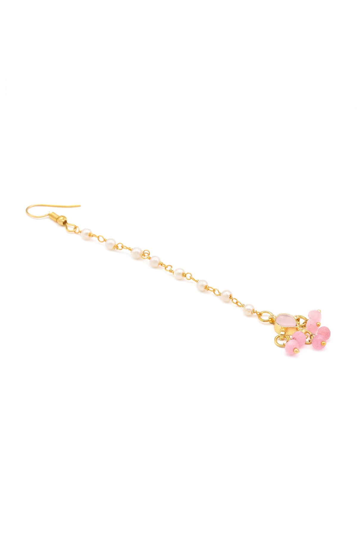 Gold Plated Pink Kundan Jewellery Set 