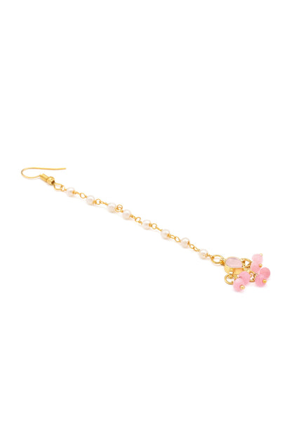 Gold Plated Pink Kundan Jewellery Set 