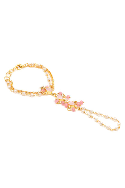 Gold Plated Pink Kundan Jewellery Set 