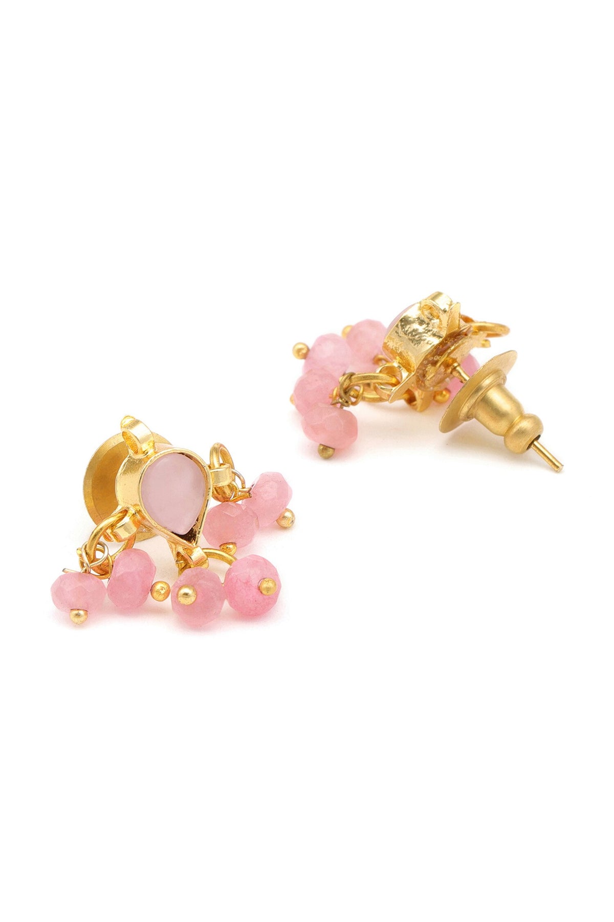 Gold Plated Pink Kundan Jewellery Set 