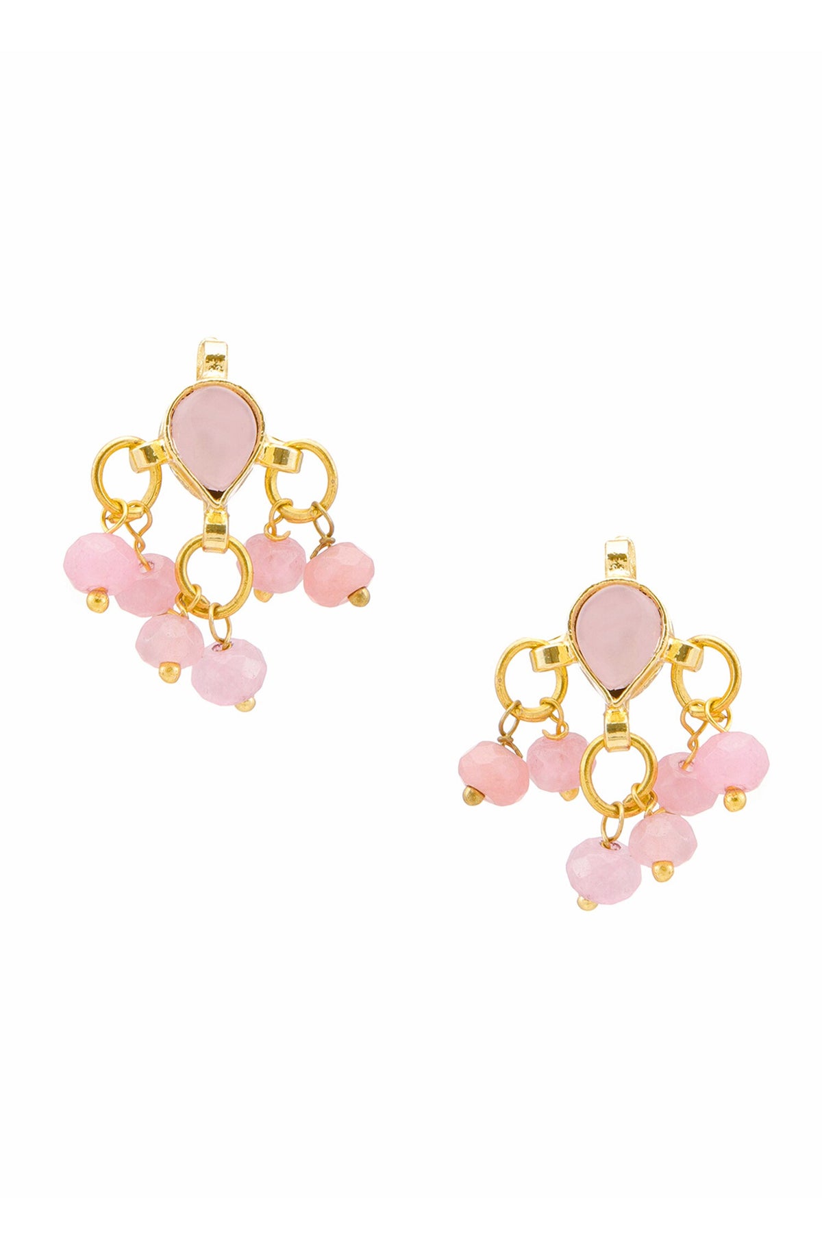 Gold Plated Pink Kundan Jewellery Set 