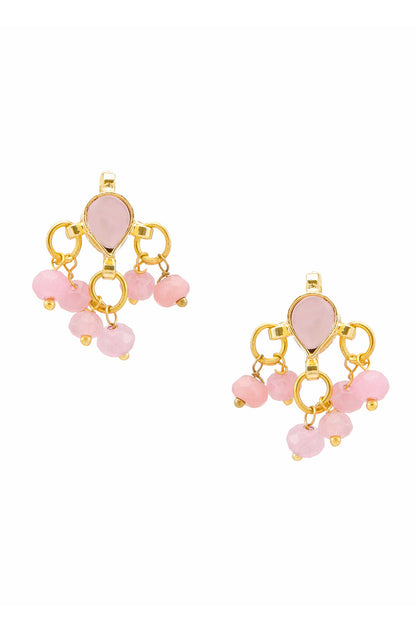 Gold Plated Pink Kundan Jewellery Set 