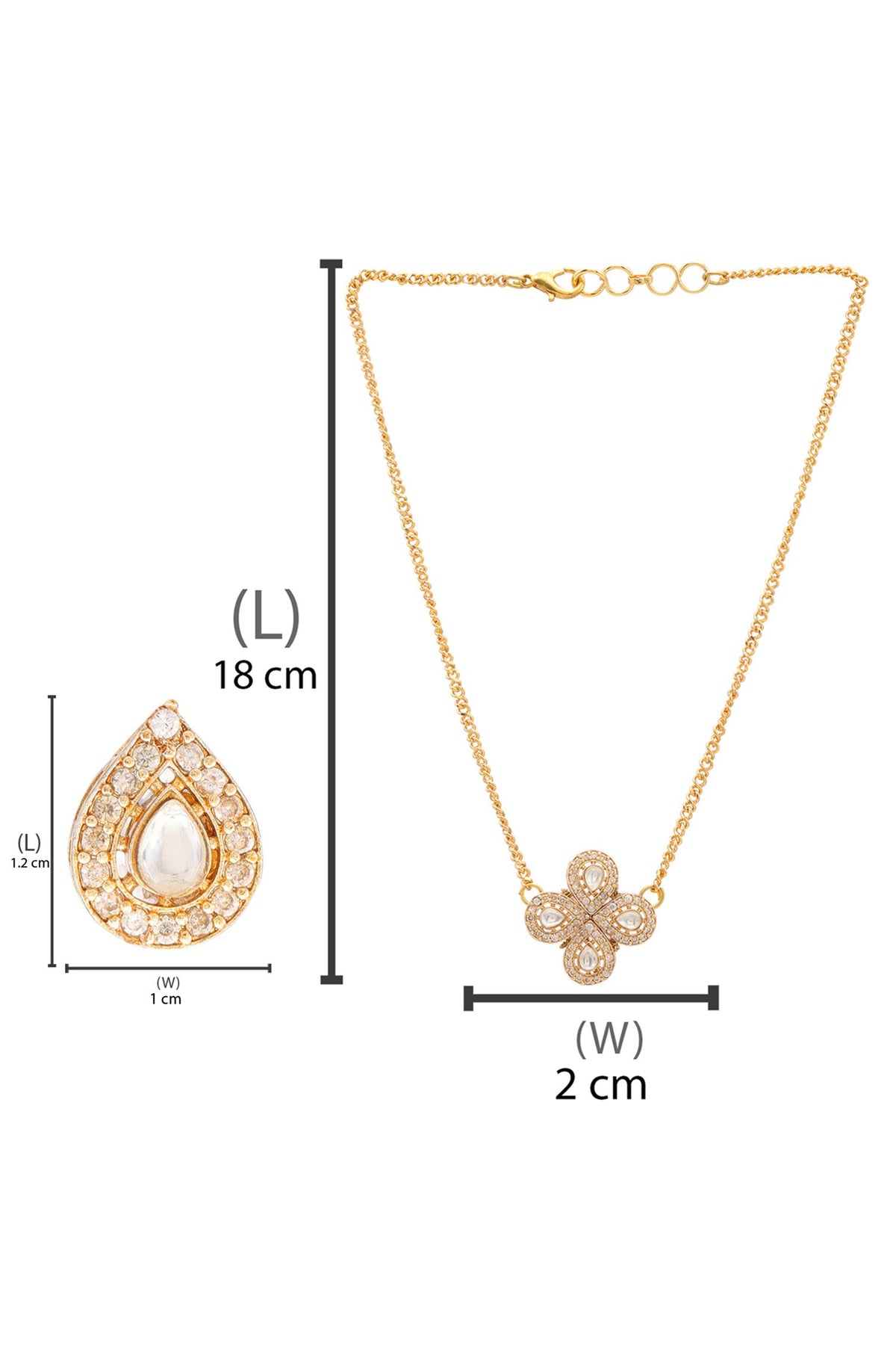 Gold Plated Polki Kundan Necklace Set 