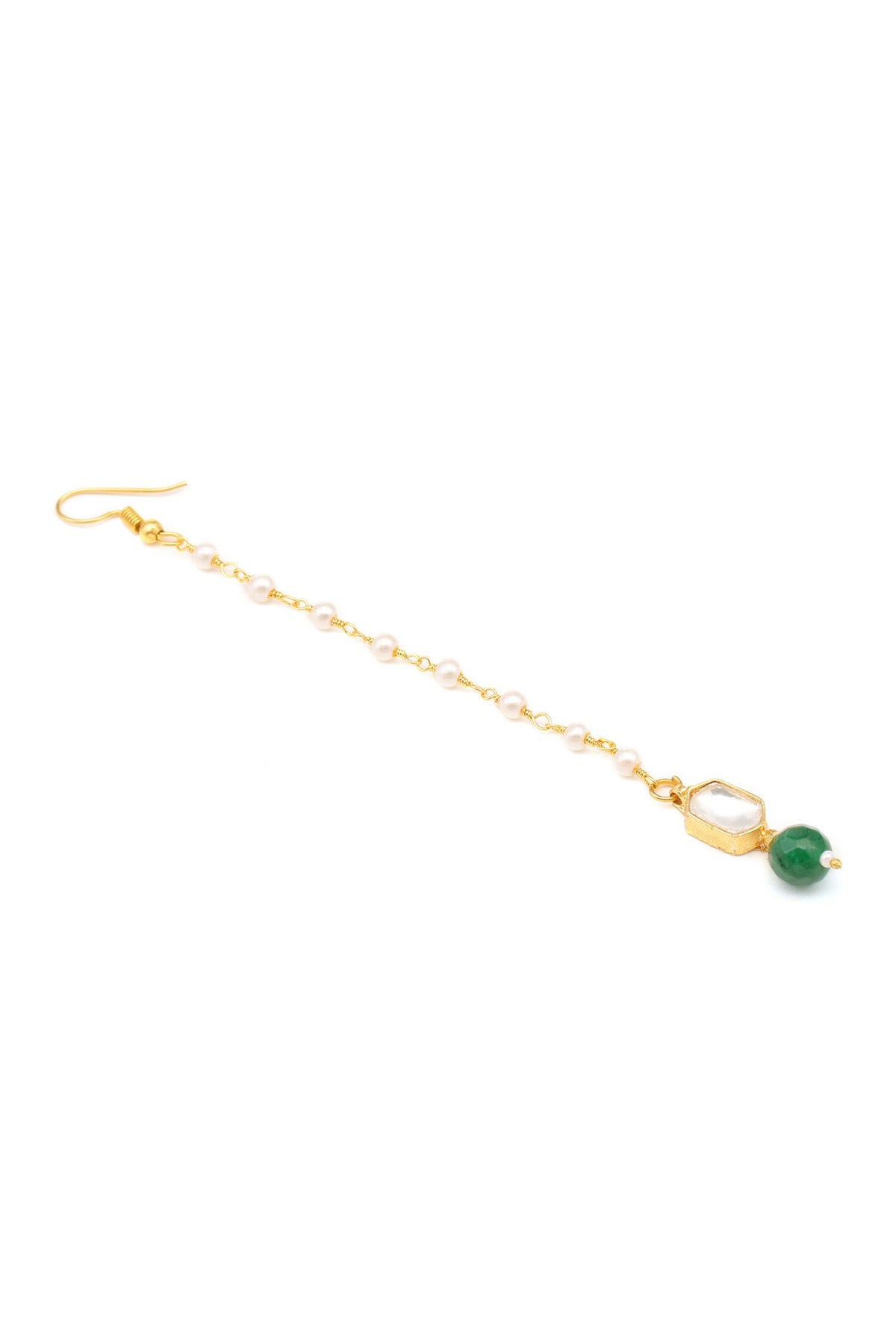 Gold Plated Green Polki Kundan Jewellery Set 