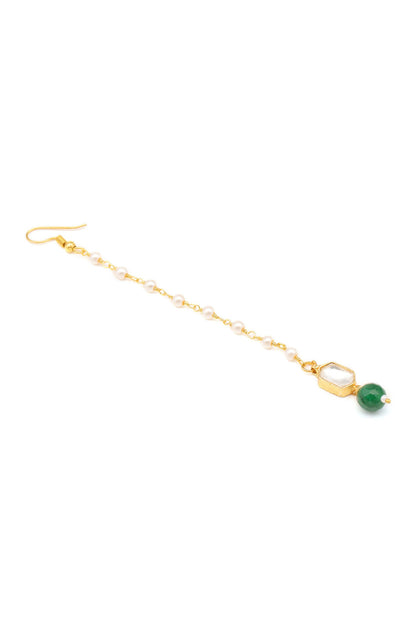Gold Plated Green Polki Kundan Jewellery Set 