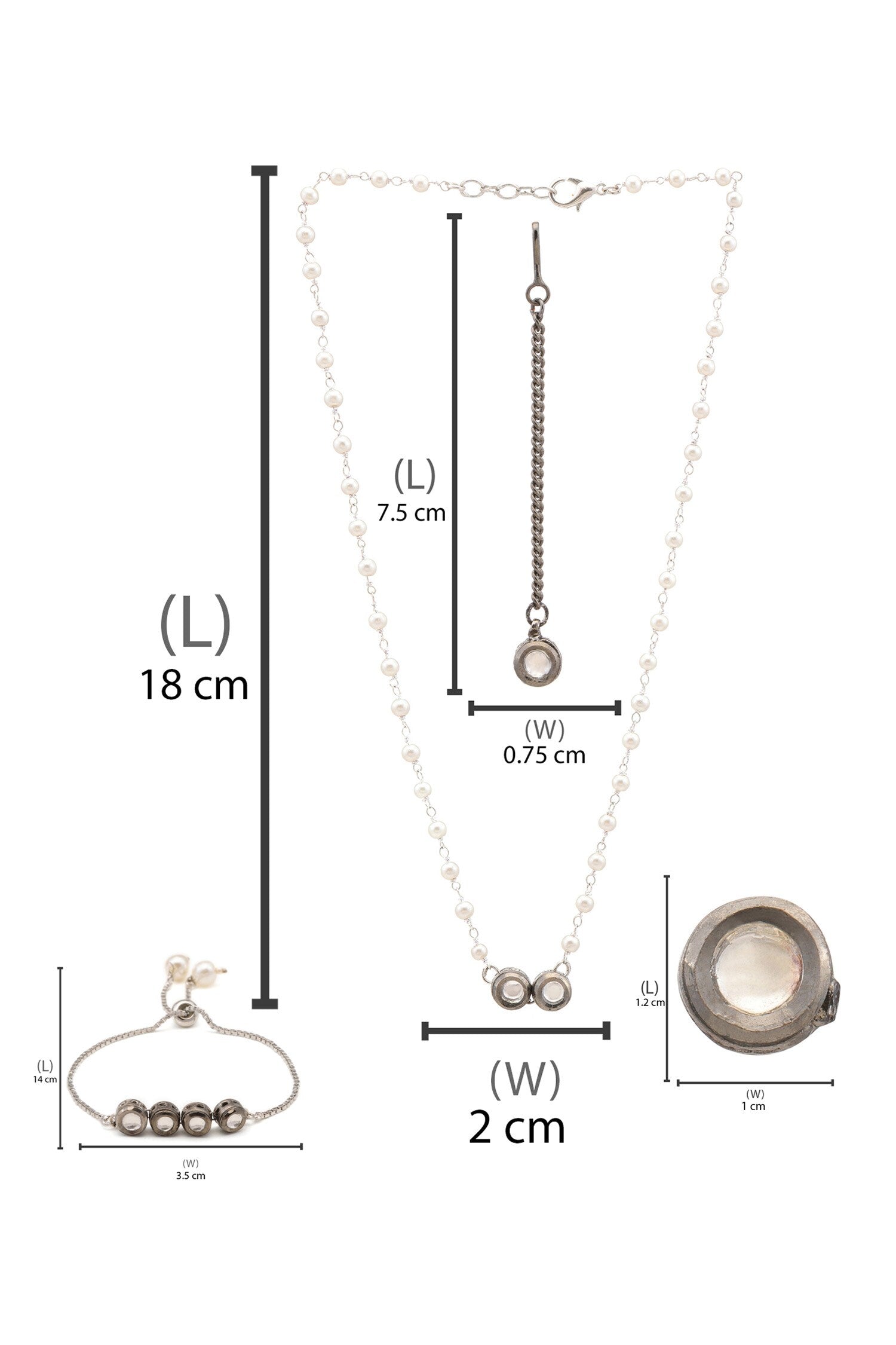 Silver Plated Kundan Jewellery Set 