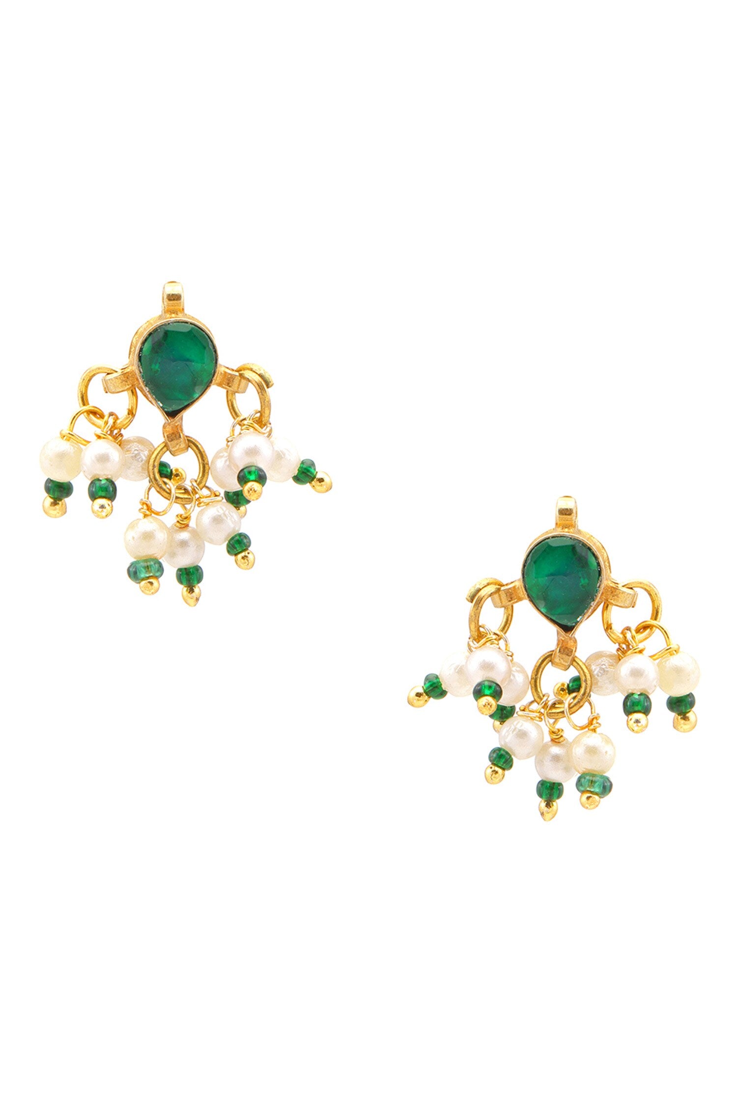 Gold Plated Green Kundan Jewellery Set 