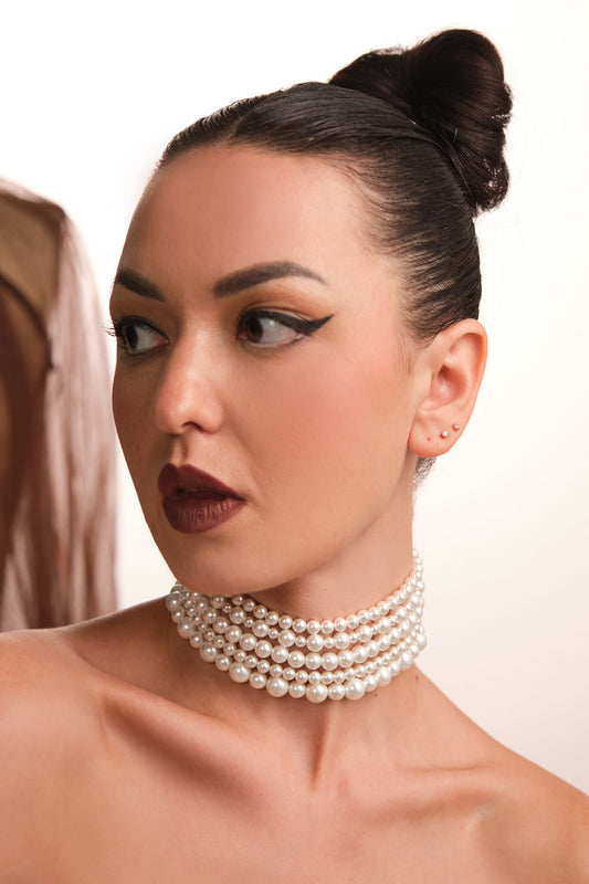 Layered Pearl Choker 