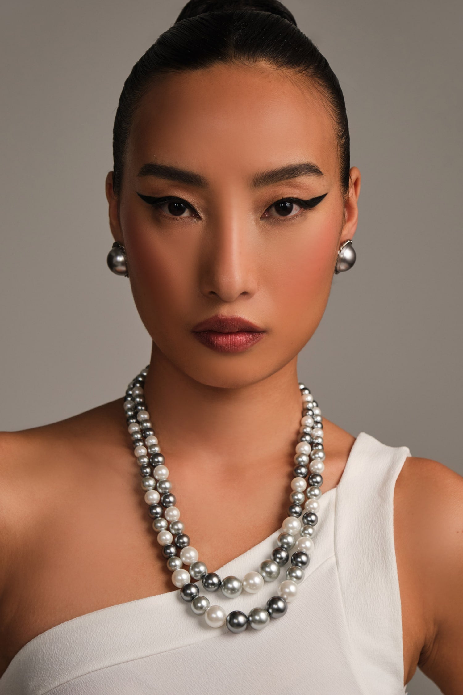 Double Graded Silver Mixed Necklace 