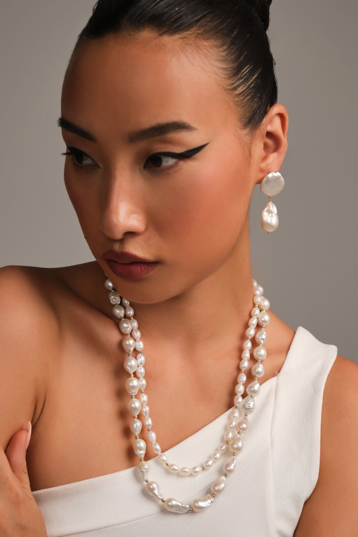 Rice & Baroque Pearl Necklace 