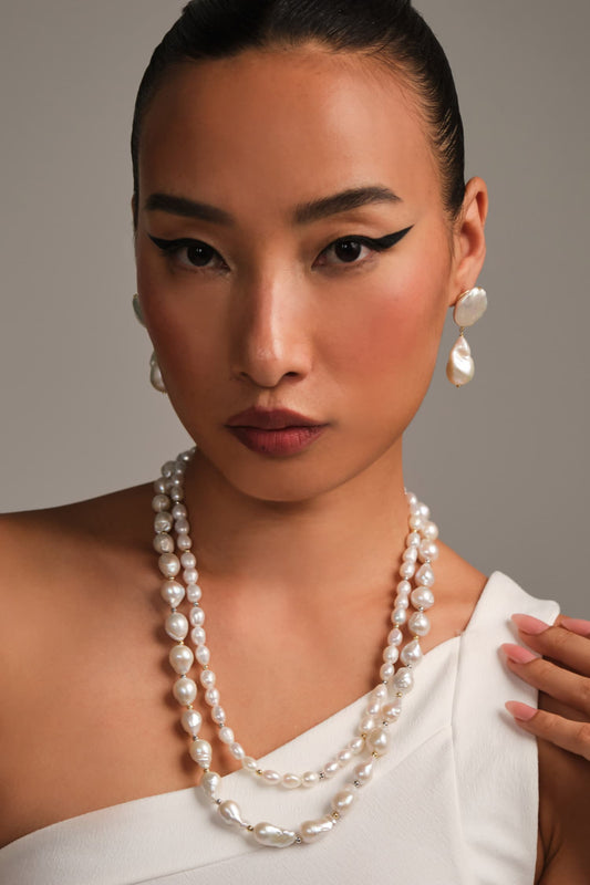 Rice & Baroque Pearl Necklace 