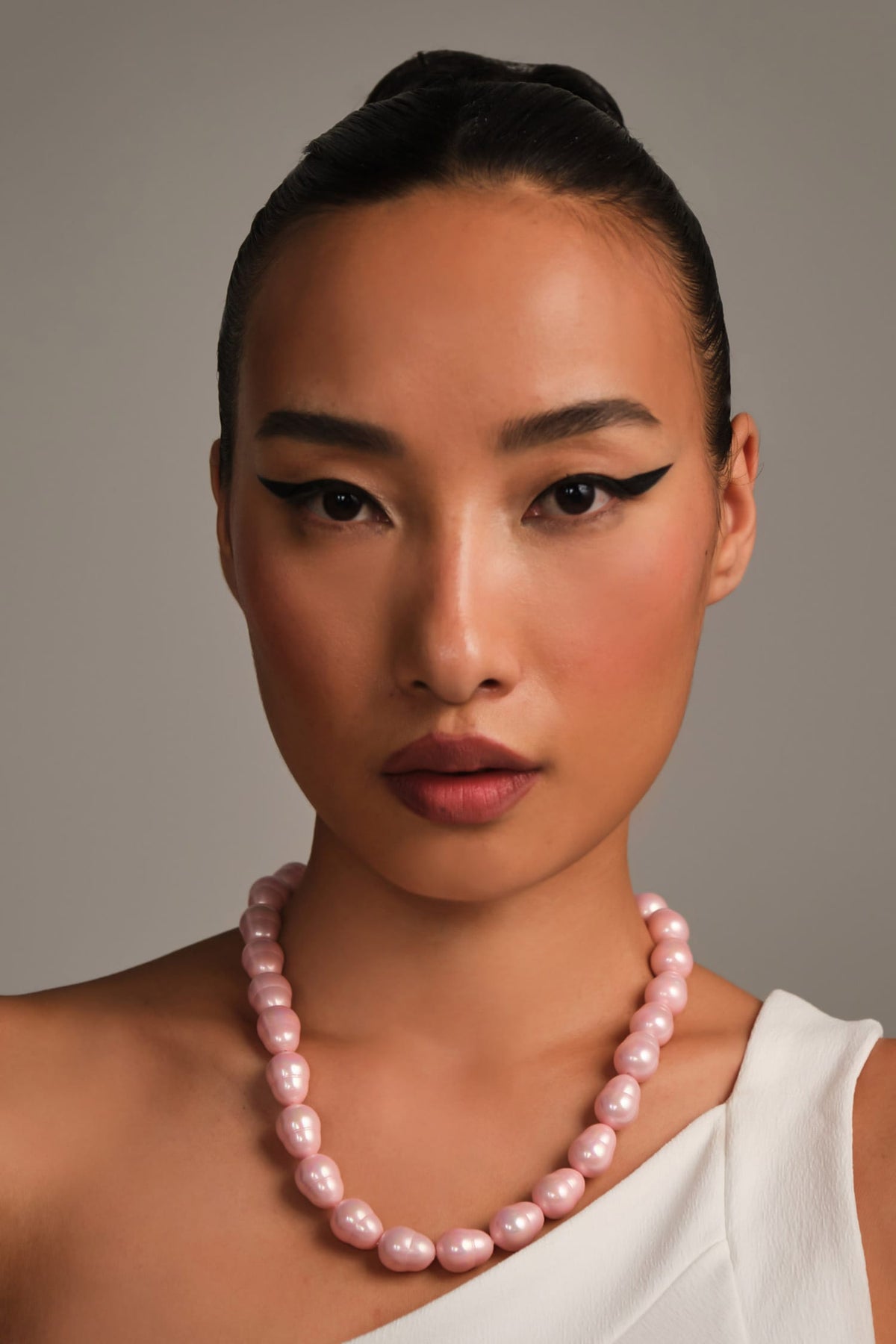 Candy Pink Statement Oval Necklace 
