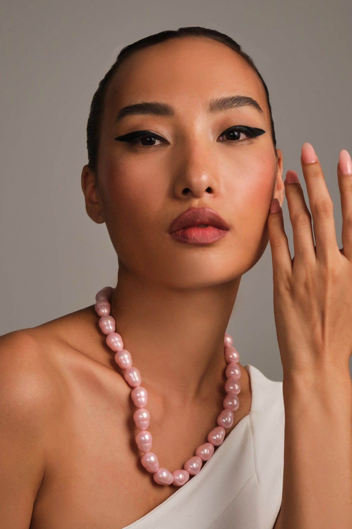Candy Pink Statement Oval Necklace 